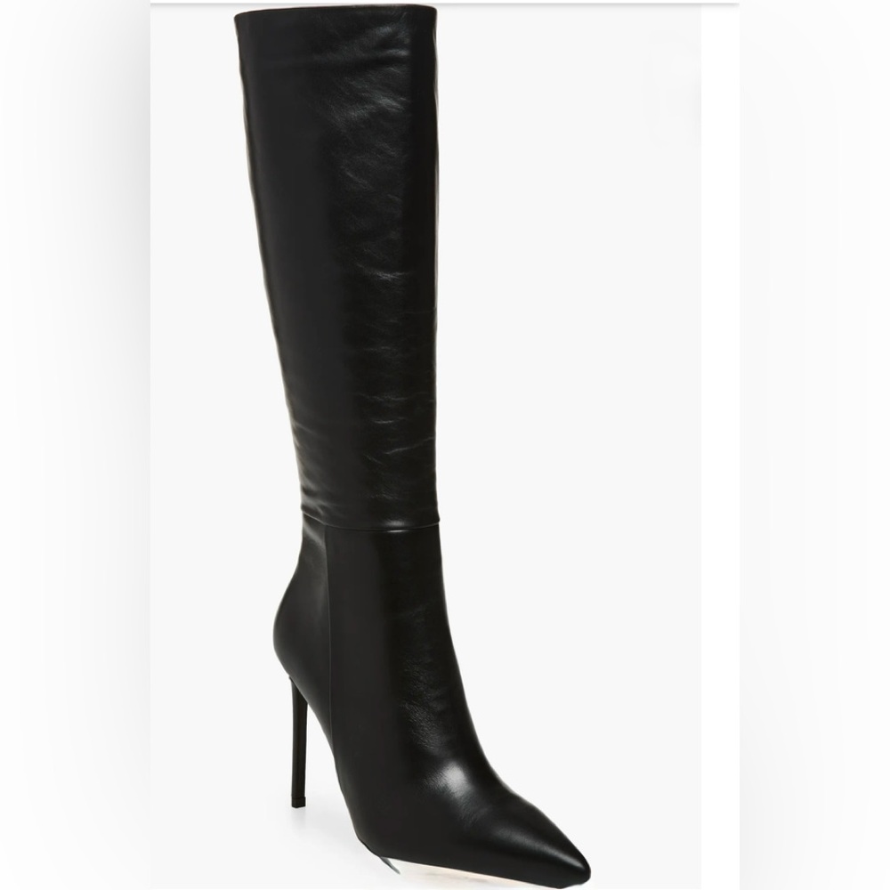 Tony Bianco Apollo Black Stiletto Pointy Toe Knee Boots 7.5